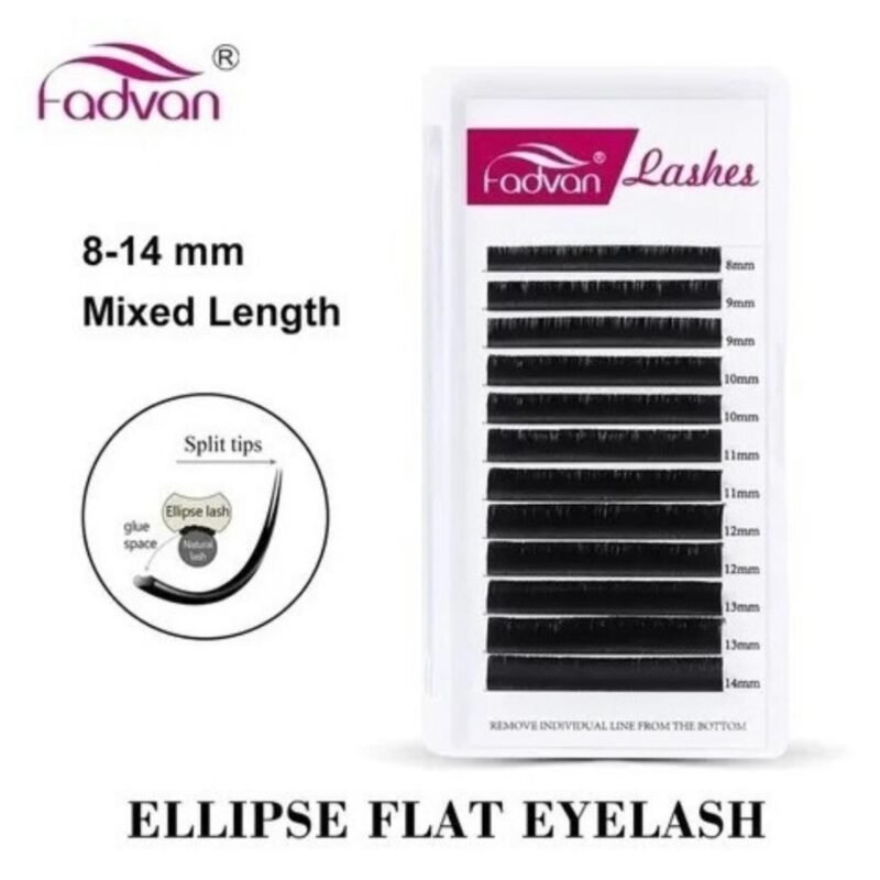 Cílios fio a fio Flat Ellipse Tesourinha 0.20 Curvatura C - Tamanho 8-14mix
